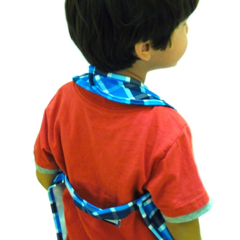 BIB-ON, Full-Coverage Bib and Apron Combination for Infant, Baby, Toddler Ages 0-4. (Blue Plaid) - Image 3